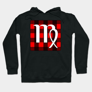 Virgo Zodiac Horoscope Buffalo Plaid Square Monogram Hoodie